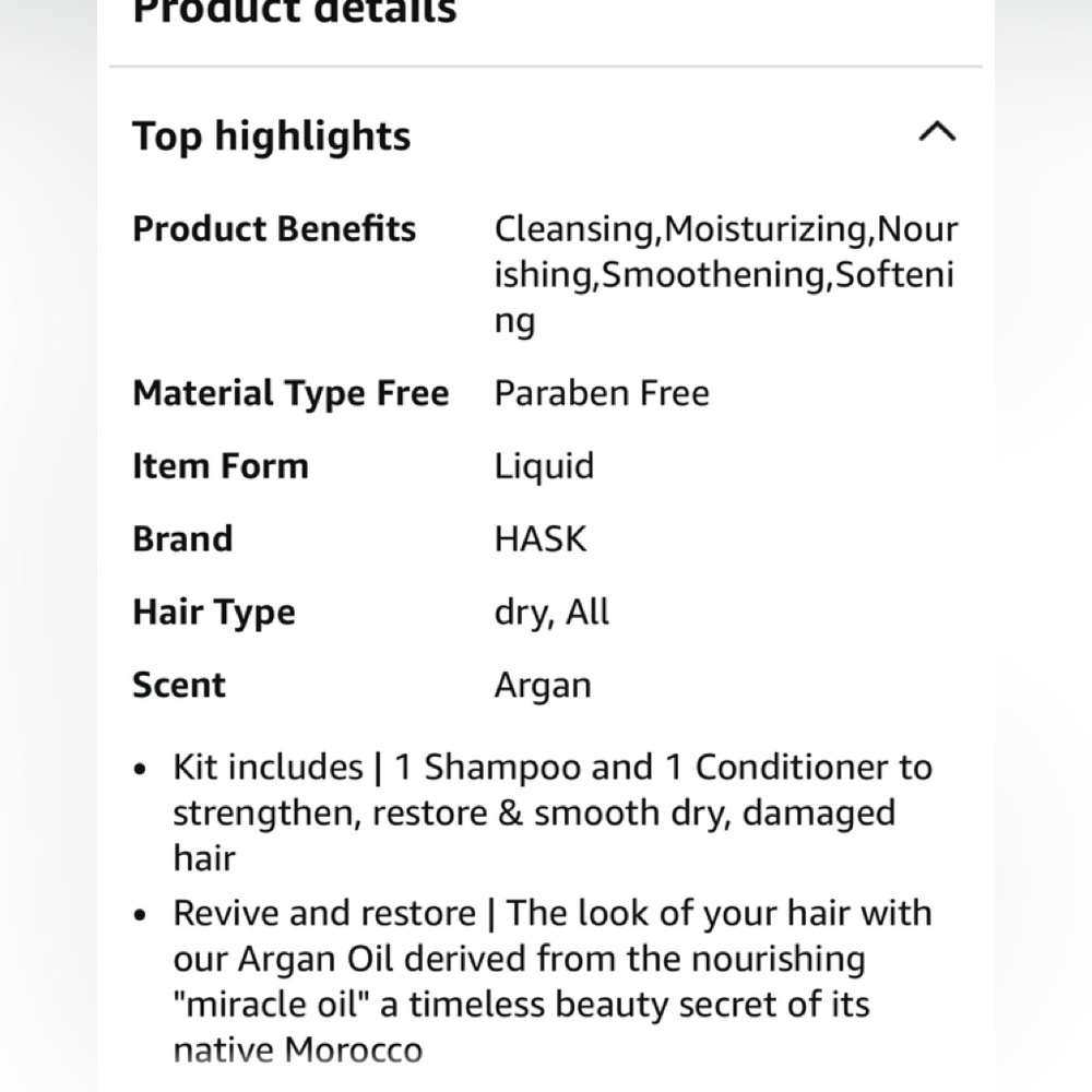 Set of Hask Argan Oil Repairing Shampoo & Conditioner. Super restoring for hair! - Picture 5 of 5